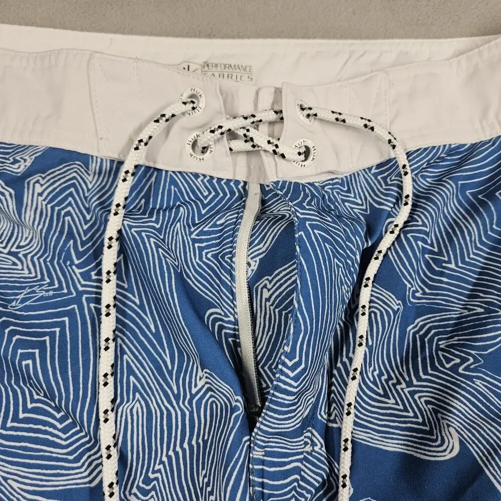 Huk Board Shorts Mens 32 Blue Performance Outdoors Fishing Hiking Swimming Beach